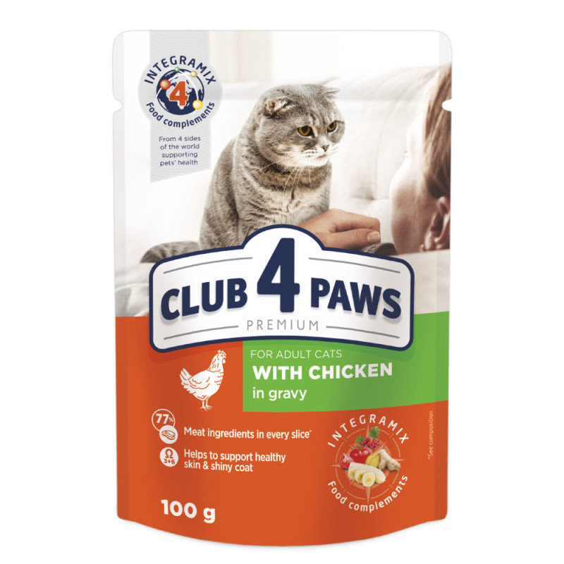 Club 4 Paws Premium konservai su vištiena katėms