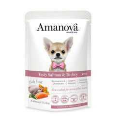 Amanova Adult Tasty konservai su lašiša ir kalakutiena suaugusiems šunims