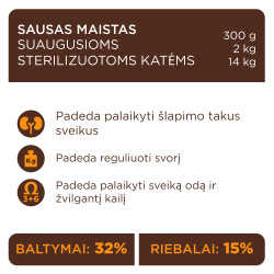 Club 4 Paws Premium Sterilized sausas pašaras su vištiena katėms, 2 kg