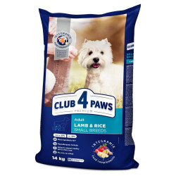 Club 4 Paws Premium sausas pašaras su ėriena ir ryžiais mažų veislių šunims, 14 kg