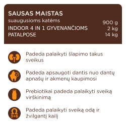 Club 4 Paws Premium Indoor 4in1 sausas pašaras su vištiena katėms