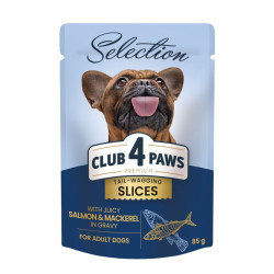 Club 4 Paws Premium Selection konservai su lašiša ir skumbre šunims