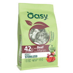 Oasy Original Sterilised sausas pašaras su jautiena katėms - Zoobazė.lt