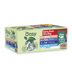 Oasy Original Sterilised MultiPack guliašas su įvairia žuvimi katėms - Zoobazė.lt