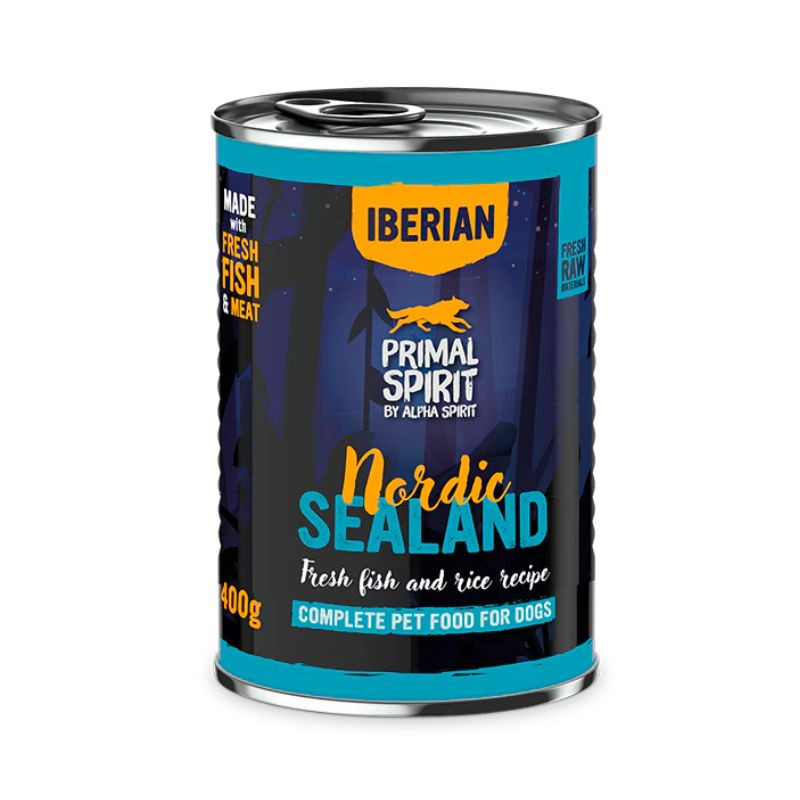 Primal Spirit Iberian Nordic Sealand konservai su kiauliena ir žuvimi šunims - Zoobazė.lt
