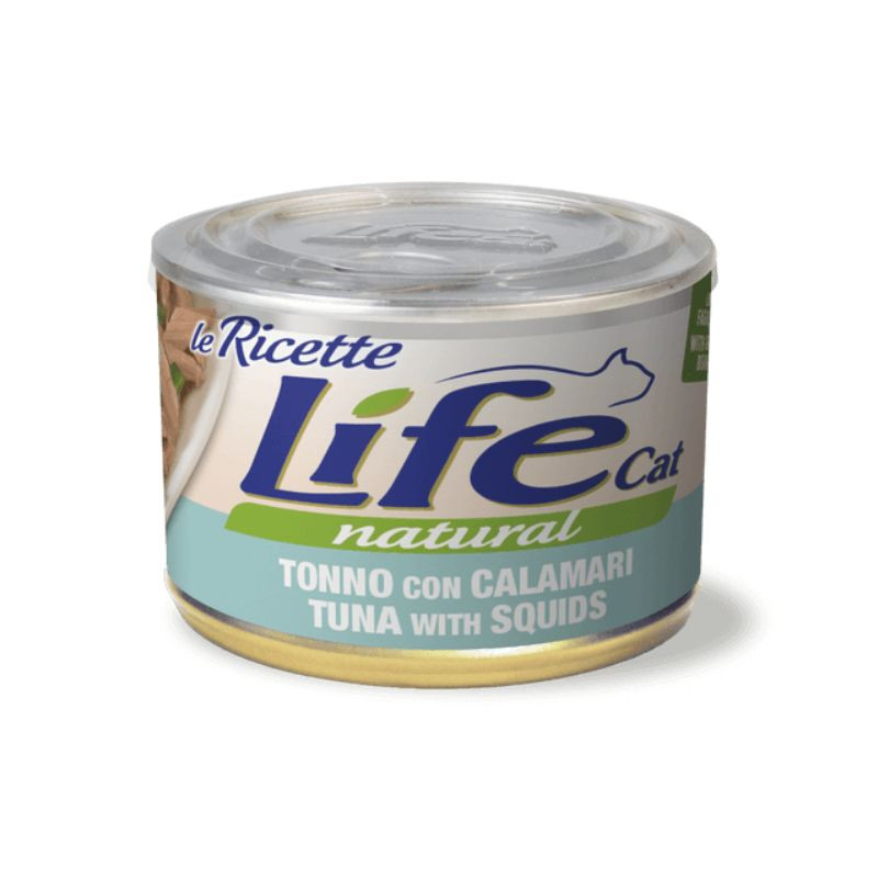 Life Cat konservai su tunu, kalmarais ir šparaginėm pupelėm katėms