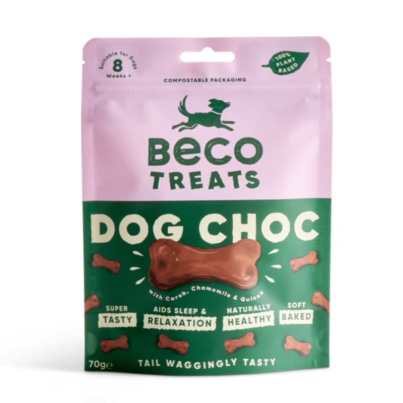 Beco Dog Choc skanėstai su kerobu, ramunėmis ir bolivine balanda šunims 70 g