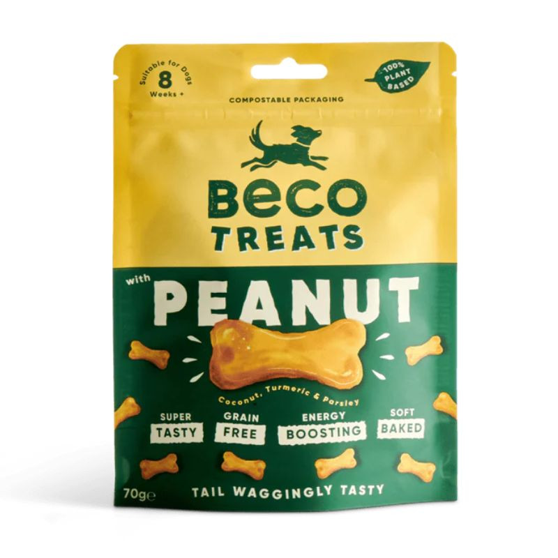 Beco Peanut skanėstai su ciberžole ir kokosais šunims