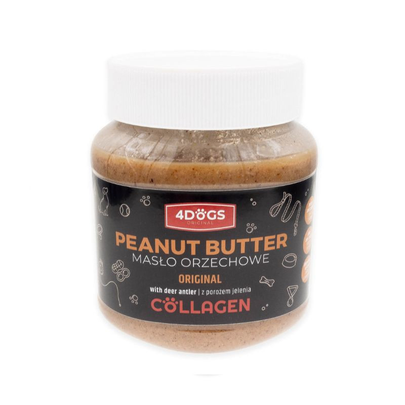 4DOGS Peanut Butter riešutų sviestas su elnių ragais ir mielėmis - Zoobazė.lt