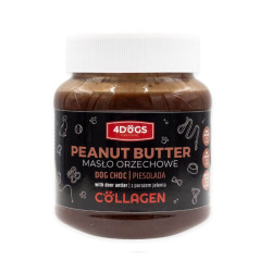 4DOGS Dog Choc riešutų sviestas su elnių ragais ir mielėmis - Zoobazė.lt