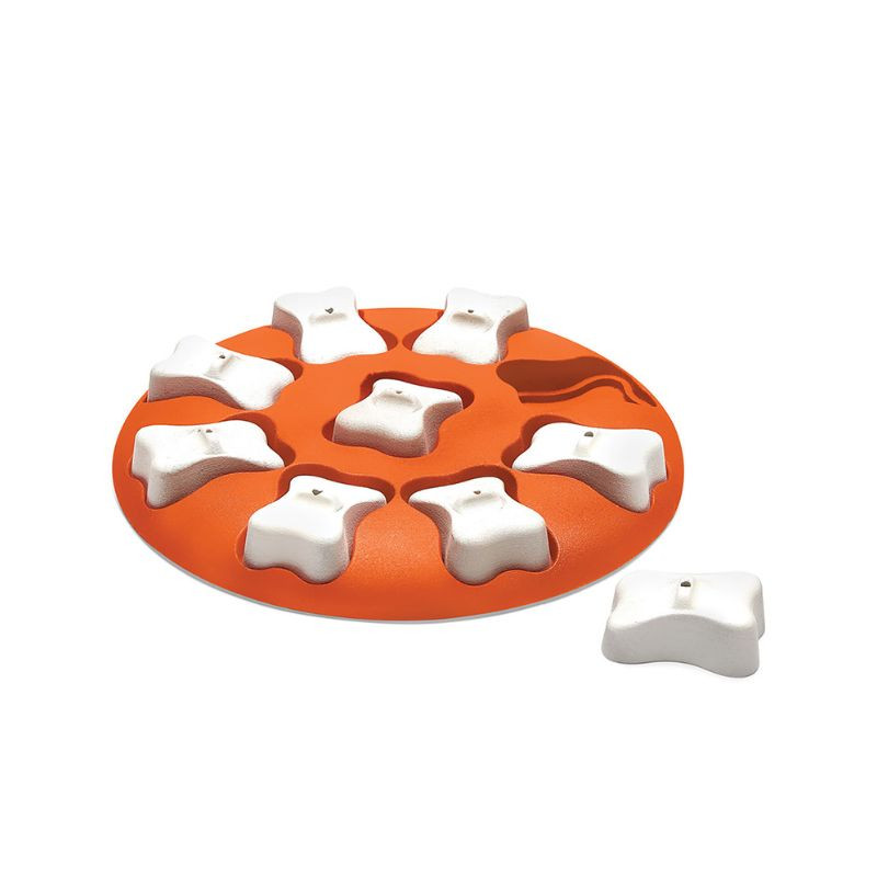 Nina Ottosson Dog Smart lavinantis žaislas su talpa skanėstams oranžinis - Zoobaze.lt