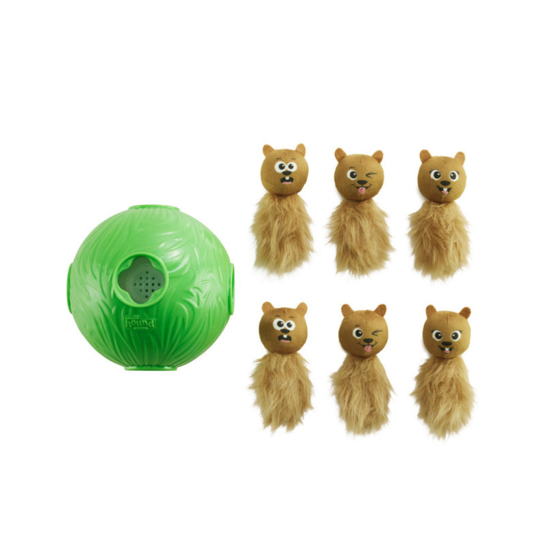 Nina Ottosson Snuffle lavinantis kamuoliukas su burundukais žalias - Zoobaze.lt