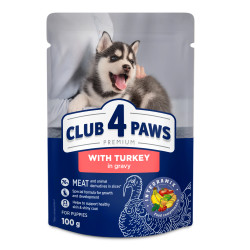 Club 4 Paws Premium konservai su kalakutiena padaže šuniukams