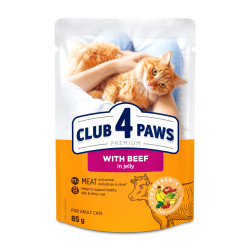 Club4Paws Premium guliašas su jautiena drebučiuose katėms