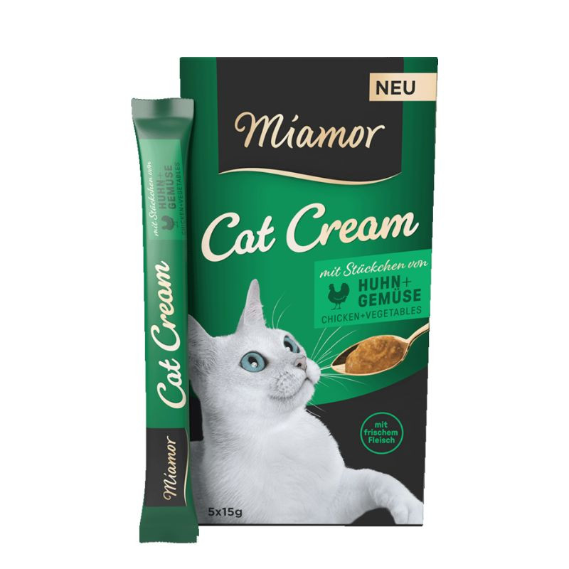Miamor Cat Cream skanėstas su vištiena ir daržovėmis katėms - Zoobazė.lt