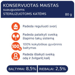 Club 4 Paws Premium Sterilized konservai su vištiena katėms