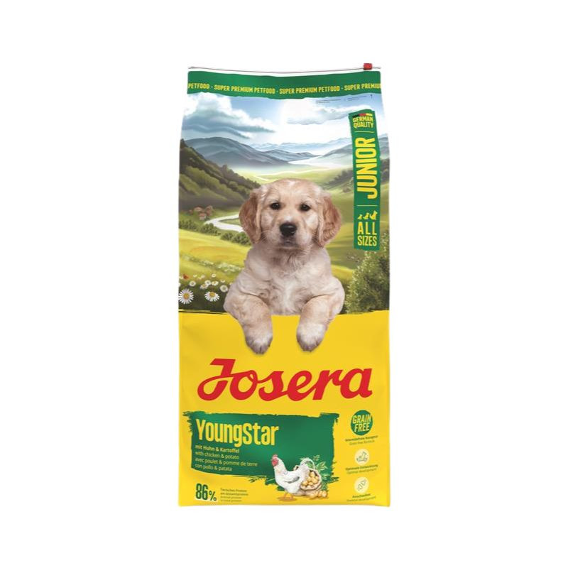 Josera Young Star begrūdis sausas pašaras jauniems šunims su paukštiena