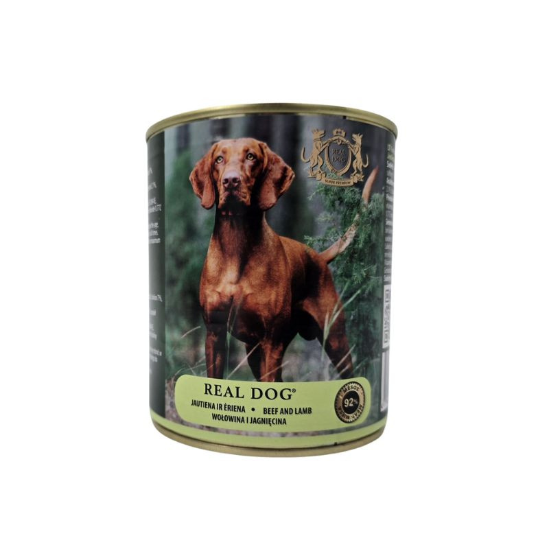 Real Dog konservai su jautiena ir ėriena šunims - Zoobaze.lt