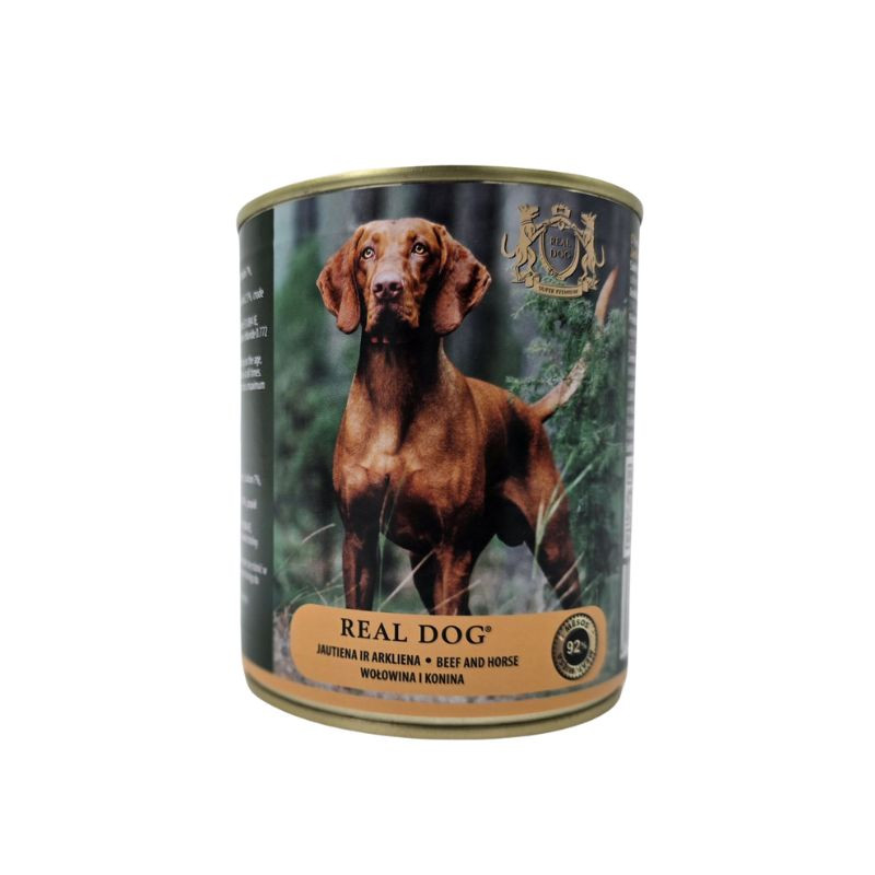 Real Dog konservai su jautiena ir arkliena šunims - Zoobaze.lt