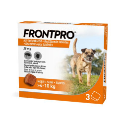 Frontpro kramtomos tabletės nuo erkių ir blusų šunims (4-10 kg) - Zoobaze.lt