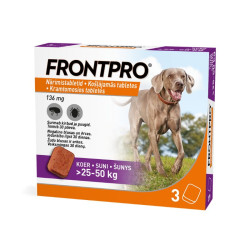 Frontpro kramtomos tabletės nuo erkių ir blusų šunims (25-50 kg) - Zoobaze.lt
