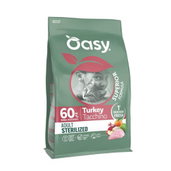 Oasy Superior Sterilized Turkey sausas pašaras su kalakutiena katėms - Zoobaze.lt
