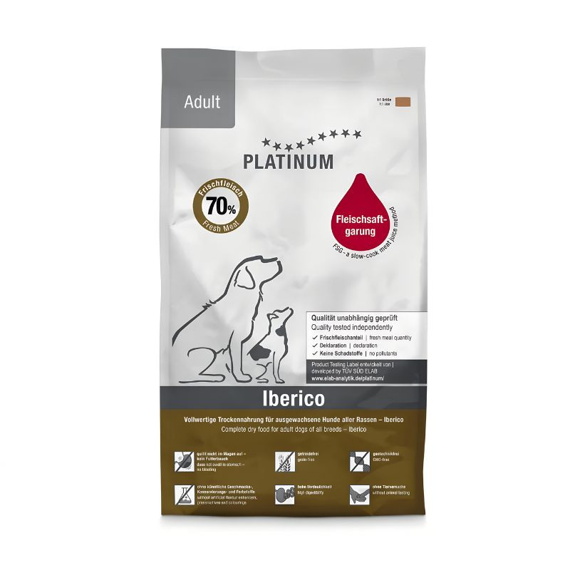 Platinum Adult sausas pašaras su Iberijos kiauliena šunims - Zoobazė.lt