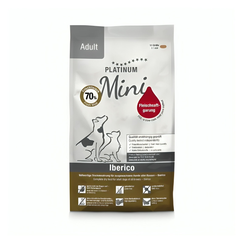 Platinum Mini sausas pašaras su kiauliena mažų veislių šunims - Zoobazė.lt