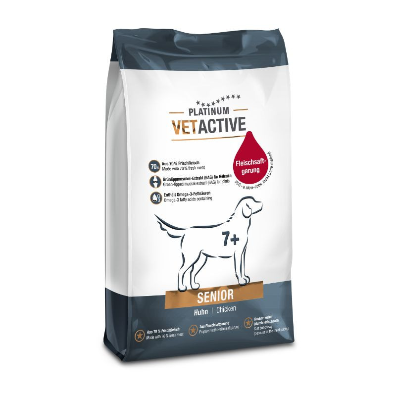 Platinum VetActive sausas pašaras su vištiena vyresnio amžiaus šunims - Zoobazė.lt