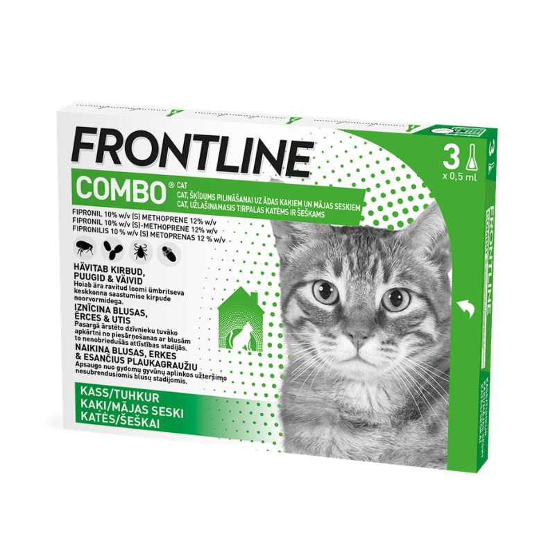 Frontline Combo antiparazitinis užlašinamasis tirpalas katėms ir šeškams