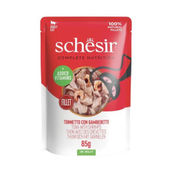 Schesir C&B guliašas su tunu ir krevetėmis drebučiuose katėms - Zoobazė.lt