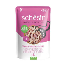 Schesir C&B guliašas su tunu, vištiena ir kumpiu drebučiuose katėms - Zoobazė.lt