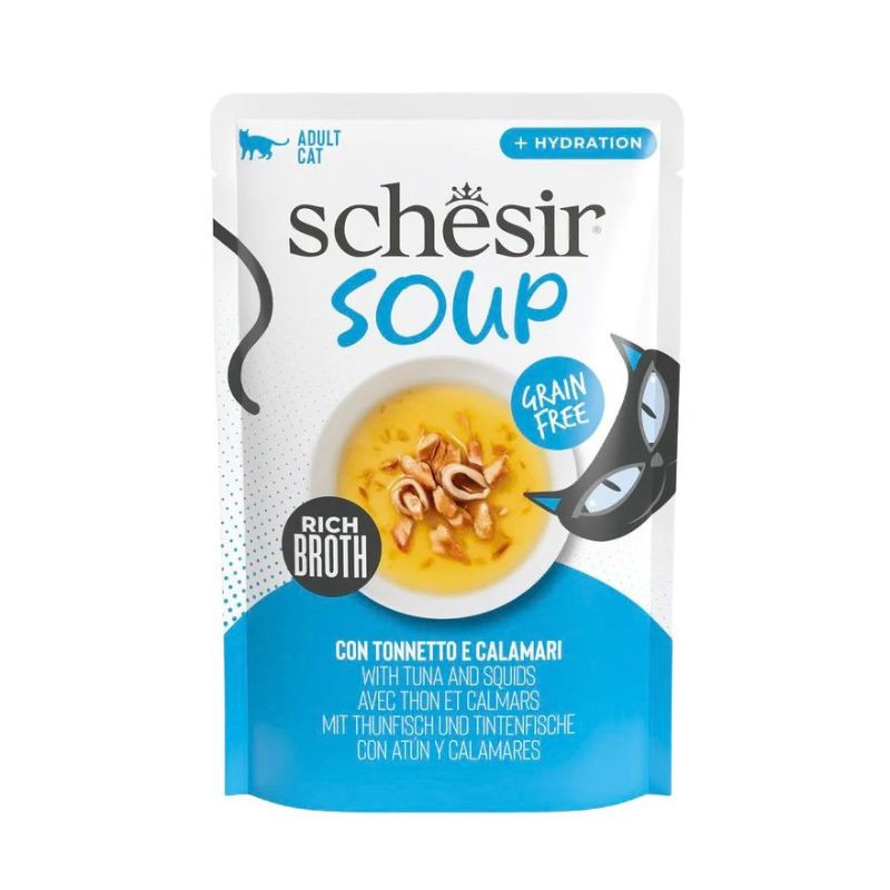 Schesir Complementary sriuba su tunu ir kalmarais katėms - Zoobazė.lt