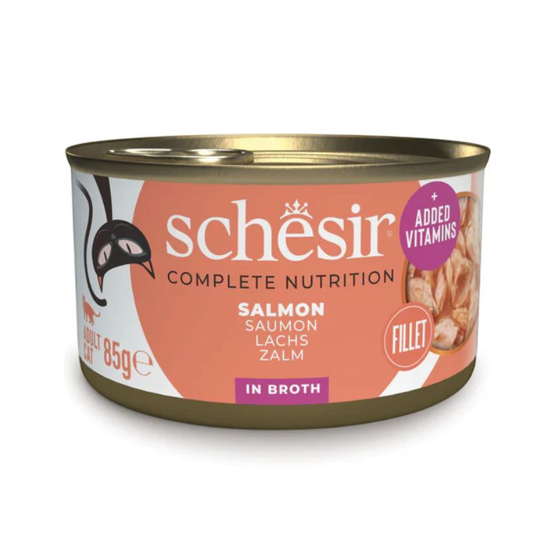 Schesir C&B konservai su lašiša sultinyje katėms - Zoobazė.lt