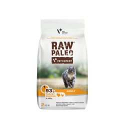 VetExpert Raw Paleo Adult sausas pašaras su kalakutiena ir vištiena katėms - Zoobaze.lt