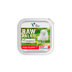 VetExpert Raw Paleo Mini Puppy paštetas su jautiena šuniukams - Zoobaze.lt