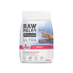 VetExpert Raw Paleo Ultra Adult Mini sausas pašaras su kiauliena mažų veislių šunims - Zoobaze.lt