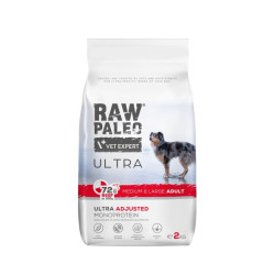 VetExpert Raw Paleo Ultra Adult Medium & Large sausas pašaras su jautiena šunims - Zoobaze.lt