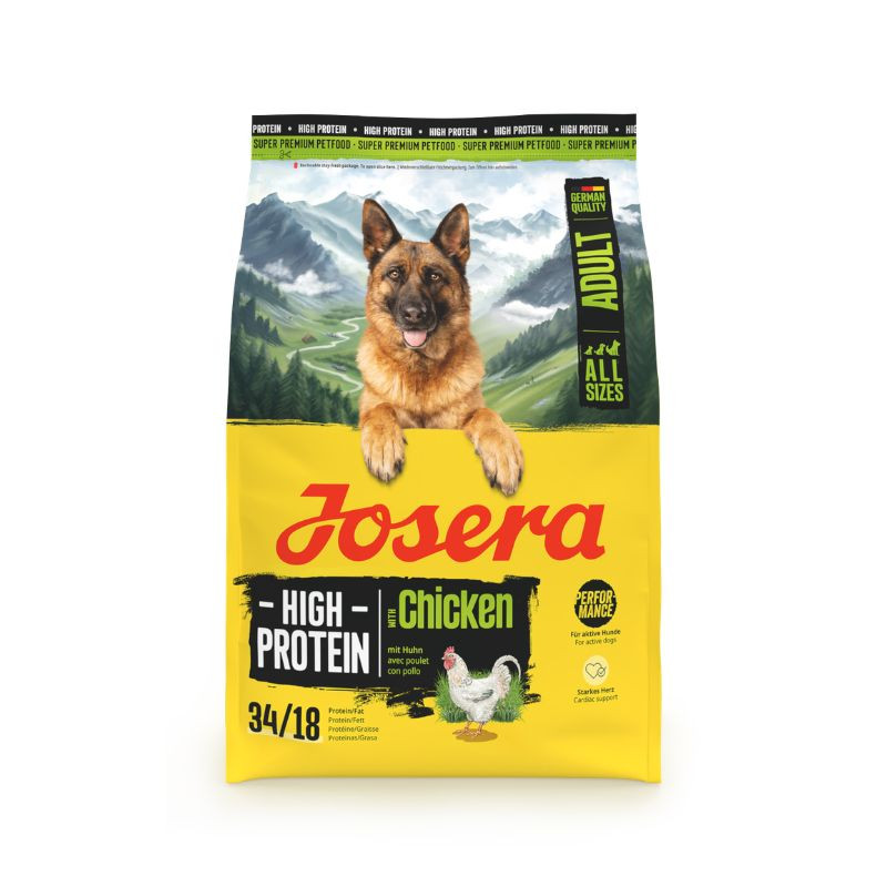 Josera High Protein Chicken sausas pašaras su paukštiena šunims - Zoobaze.lt