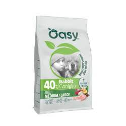 Oasy Monoprotein Adult Medium/Large sausas pašaras su triušiena šunims - Zoobaze.lt