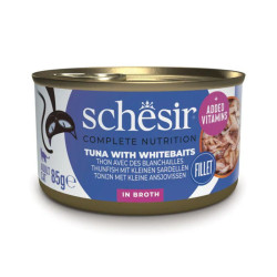Schesir C&B konservai su tunu ir mailiumi sultinyje katėms - Zoobazė.lt
