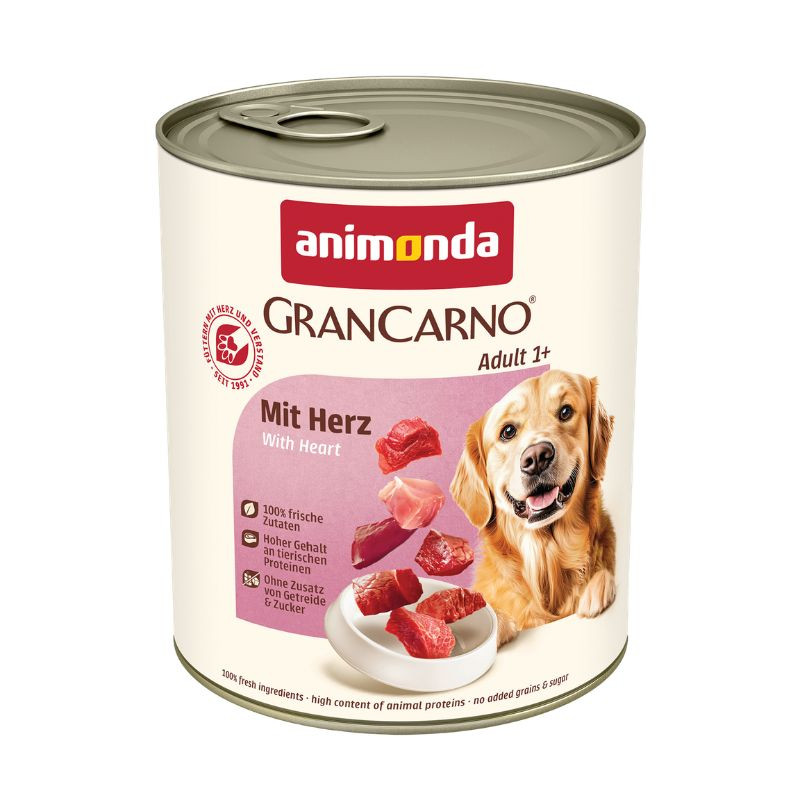 Animonda GranCarno Adult konservai su širidmis šunims - Zoobaze.lt