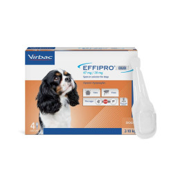 Virbac Effipro Duo užlašinamasis tirpalas nuo blusų ir erkių šunims - Pet24.lt