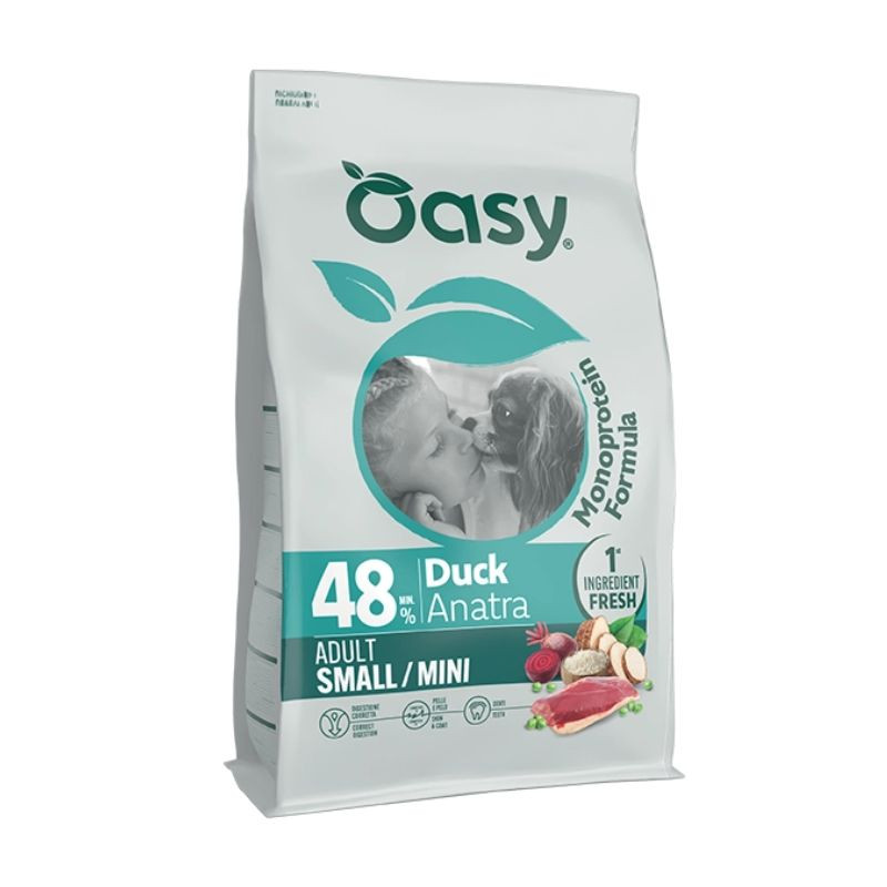 Oasy Monoprotein Small&Mini sausas pašaras su antiena mažų veislių šunims - Zoobazė.lt
