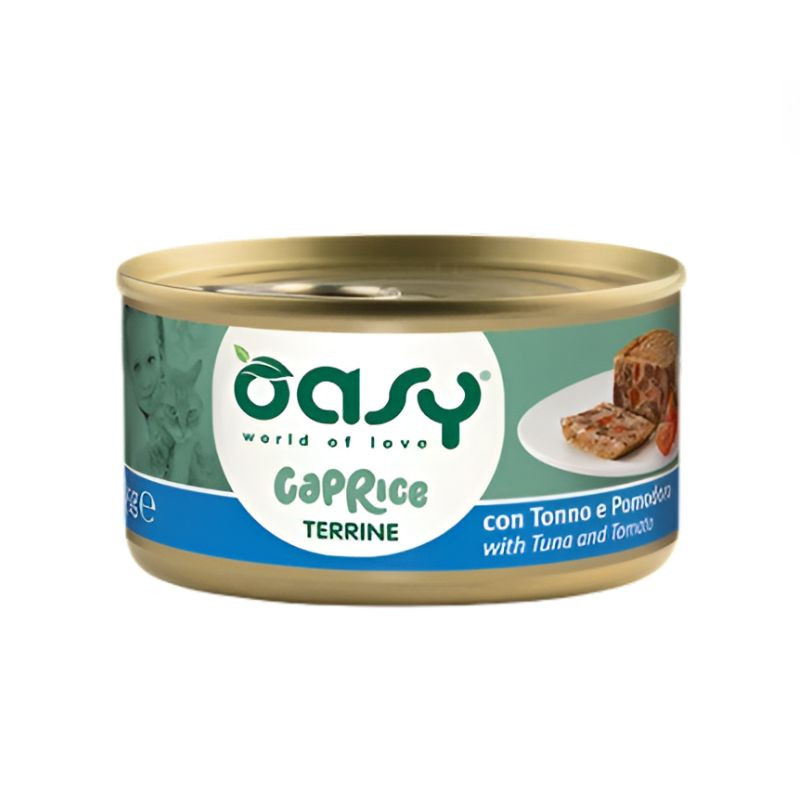 Oasy Caprice Terrine konservai su tunu ir pomidorais katėms - Zoobazė.lt