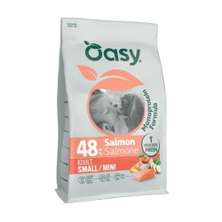 Oasy Monoprotein Adult Small/Mini sausas pašaras su lašiša mažų veislių šunims - Zoobaze.lt