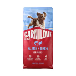 Carnilove Active sausas pašaras su lašiša ir kalakutiena šuniukams - Zoobazė.lt