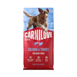 Carnilove Active sausas pašaras su lašiša ir kalakutiena šunims - Zoobazė.lt