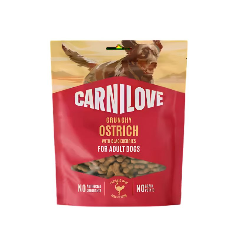 Carnilove Crunchy skanėstai su strutiena ir gervuogėmis šunims - Zoobazė.lt