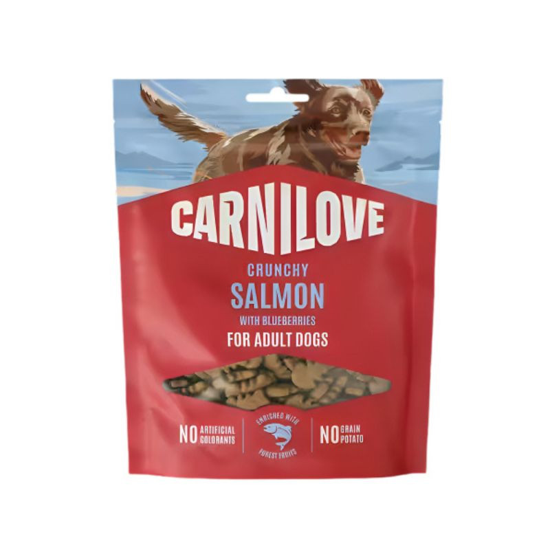 Carnilove Crunchy skanėstai su lašiša ir mėlynėmis šunims - Zoobazė.lt